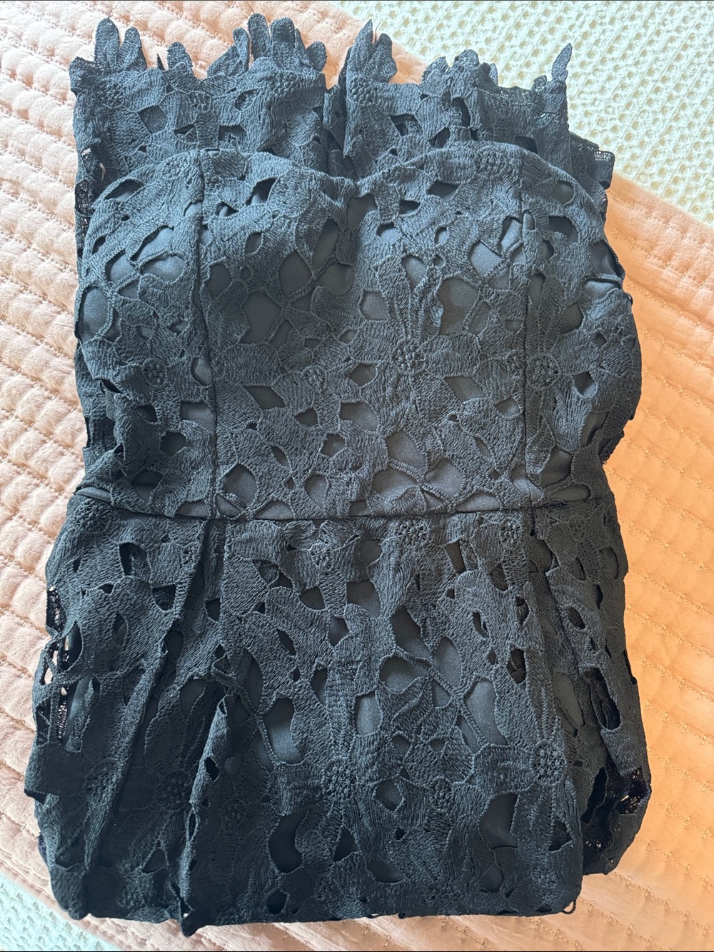 Strapless Black Lace Sweet Heart A-Line Dress